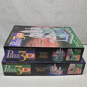 Victorian House & Alpine Castle Puzz3D Puzzle Lot